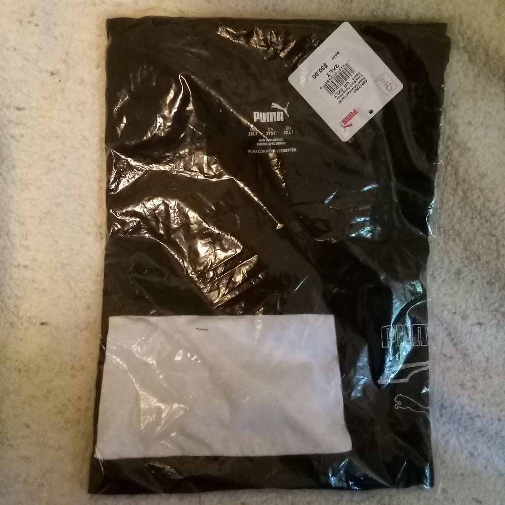 New Puma Men's Rebel Advanced Tee BT Black and White Short Sleeve 2XL Sealed